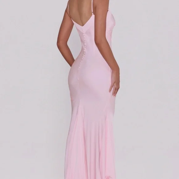 House of CB Soft Pink Spaghetti-Strap Maxi Gown - Picture 7 of 7